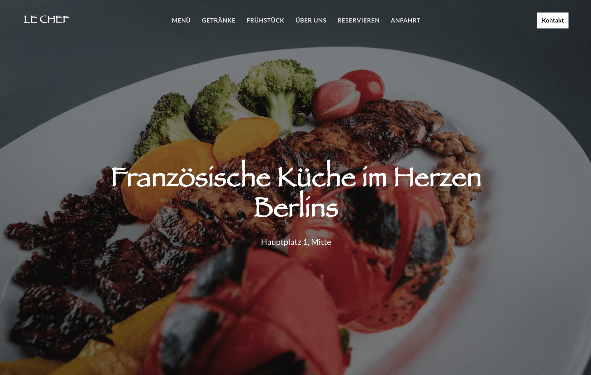Website Restaurant Screenshot