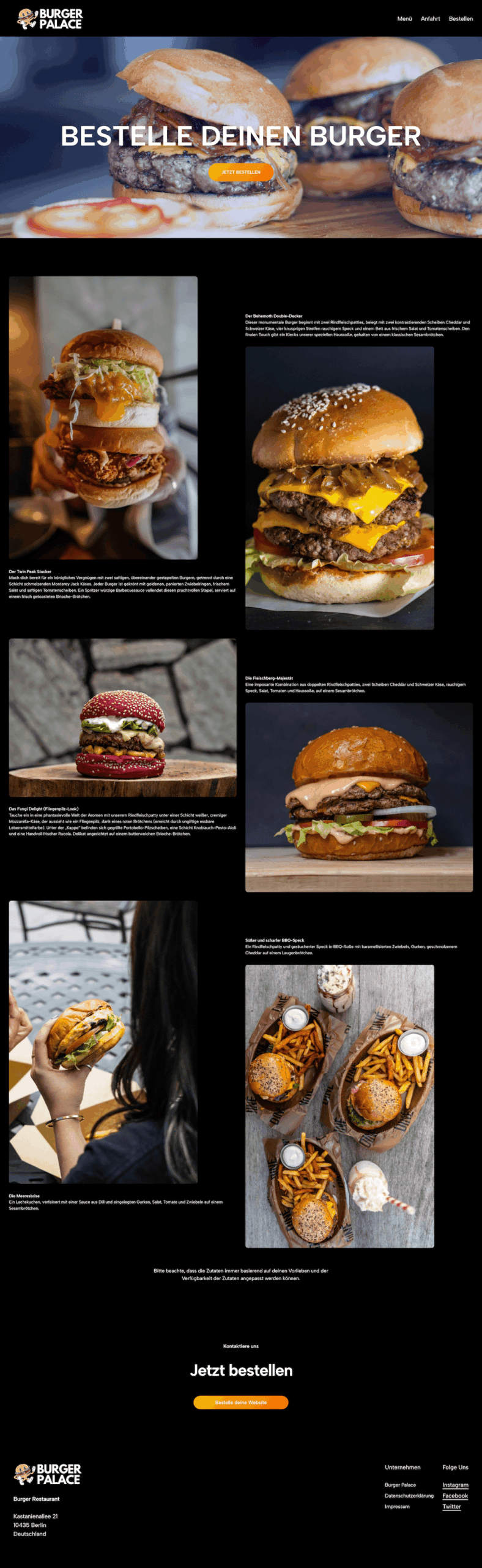 Webdesign Ideen Restaurant Bild
